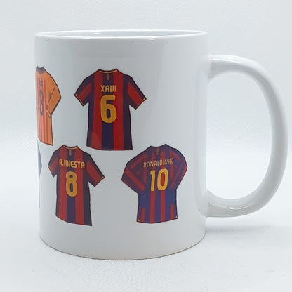 Barcelona Legends Shirts Handmade Ceramic Football Mug