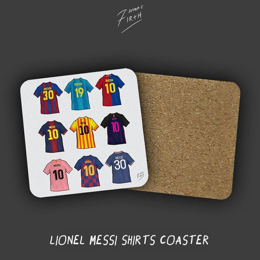 Lionel Messi Shirts Memorabilia Hand Sublimated Football Coaster