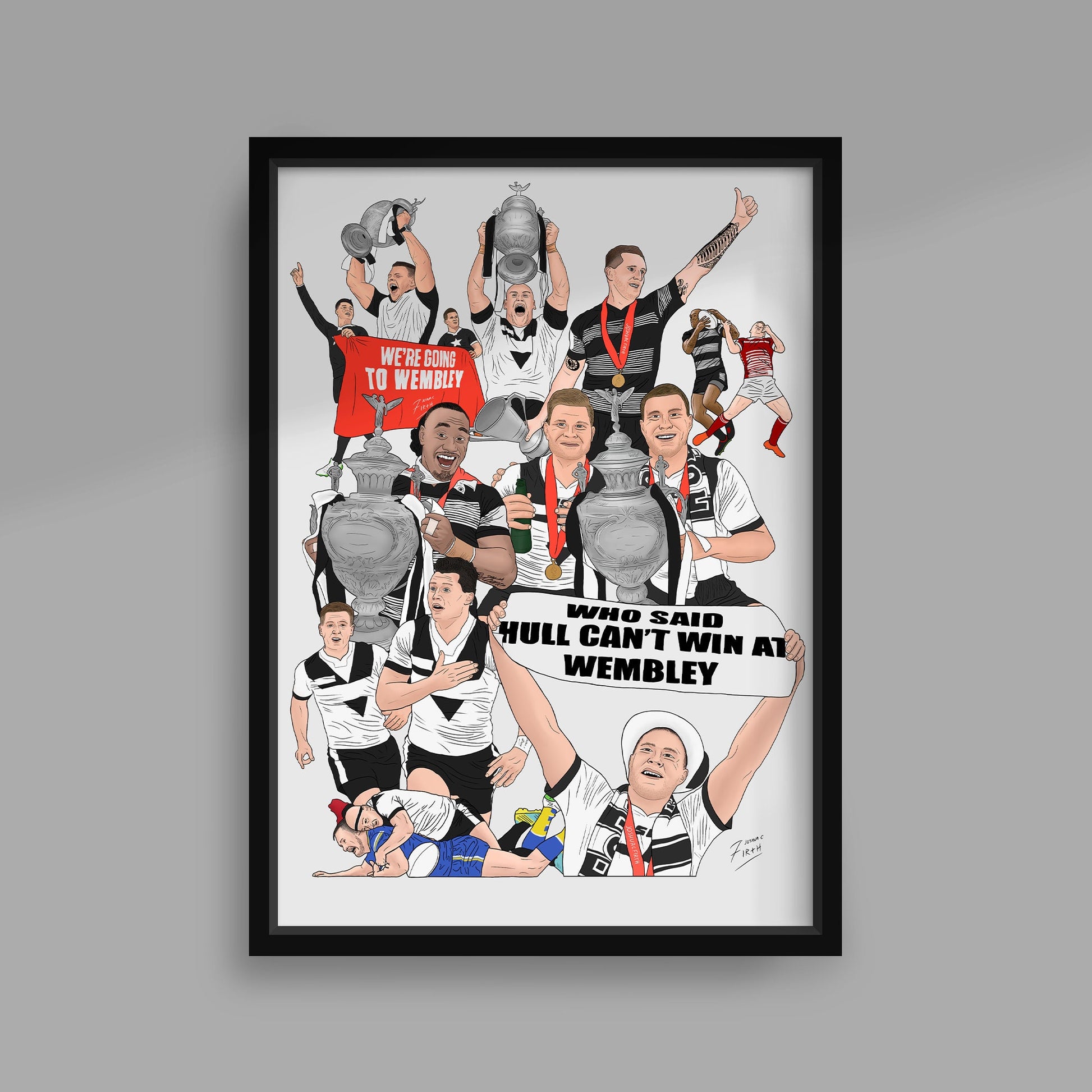 Hull F.C. Themed Rugby League Poster Print Featuring Famous moments from 2016 & 2017