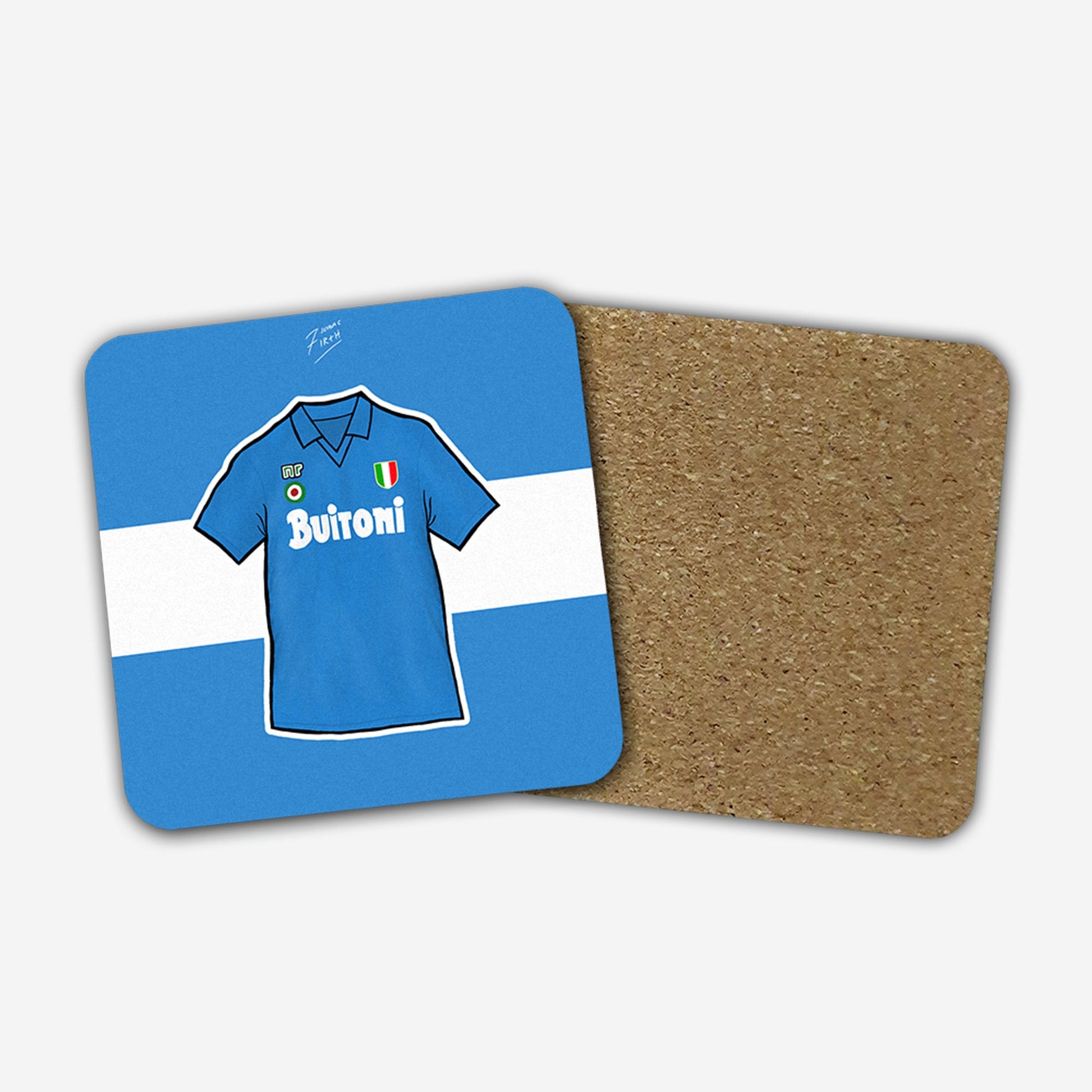 Artwork of 1978/88 Napoli Football Shirt Coaster