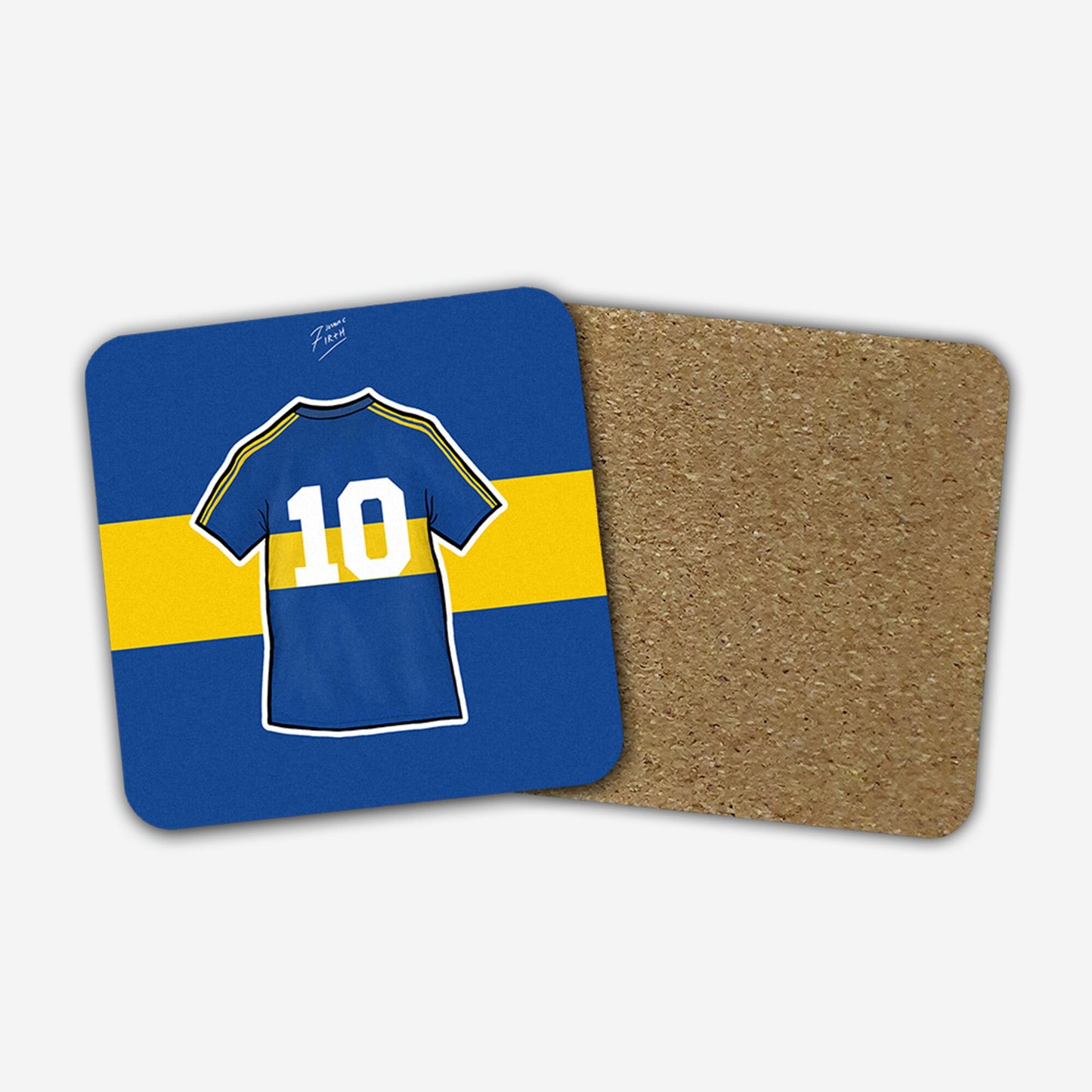 Boca Juniors Maradona 1981 Shirt Memorabilia Hand Sublimated Football Coaster