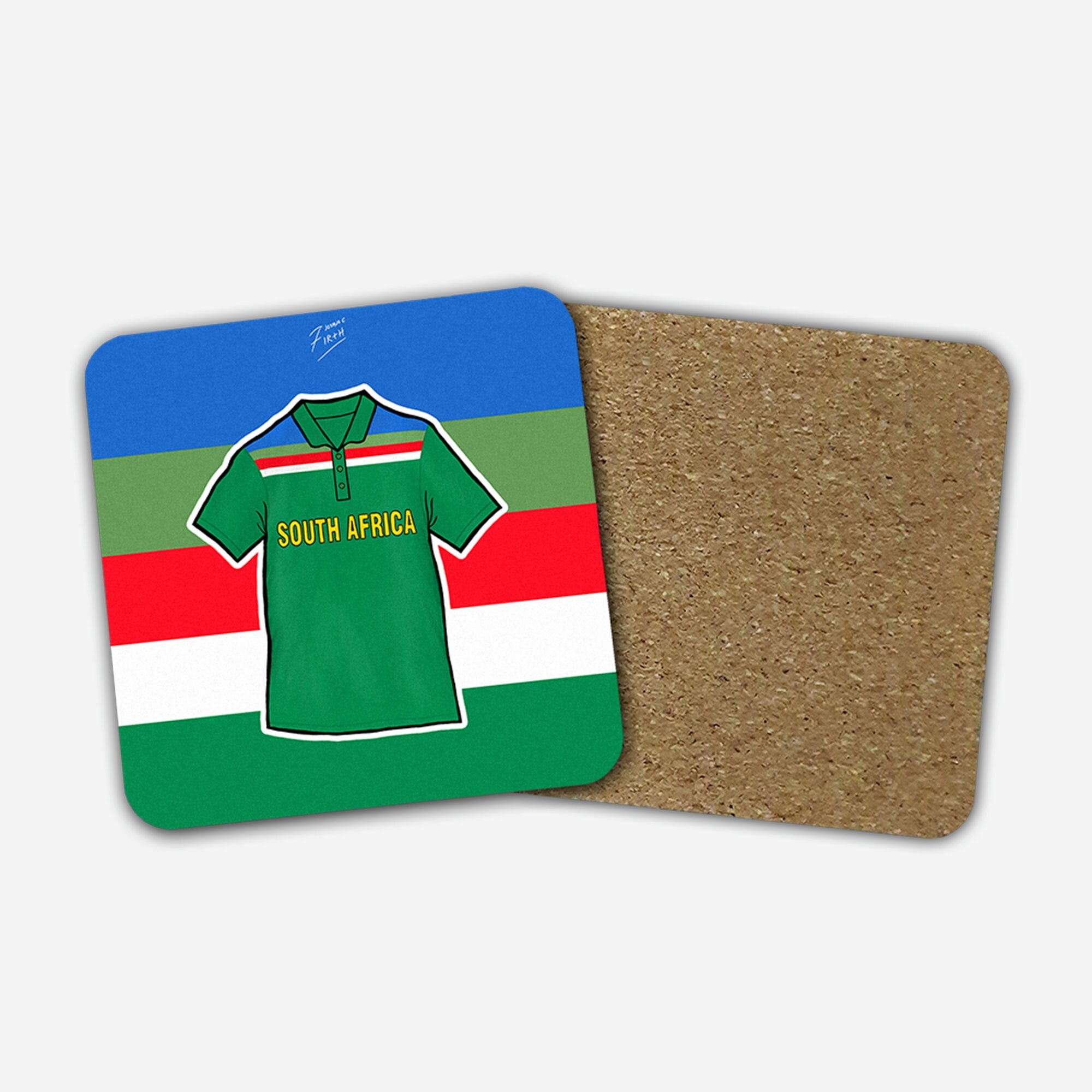 South African themed cricket coaster inspired by the shirt from 1992