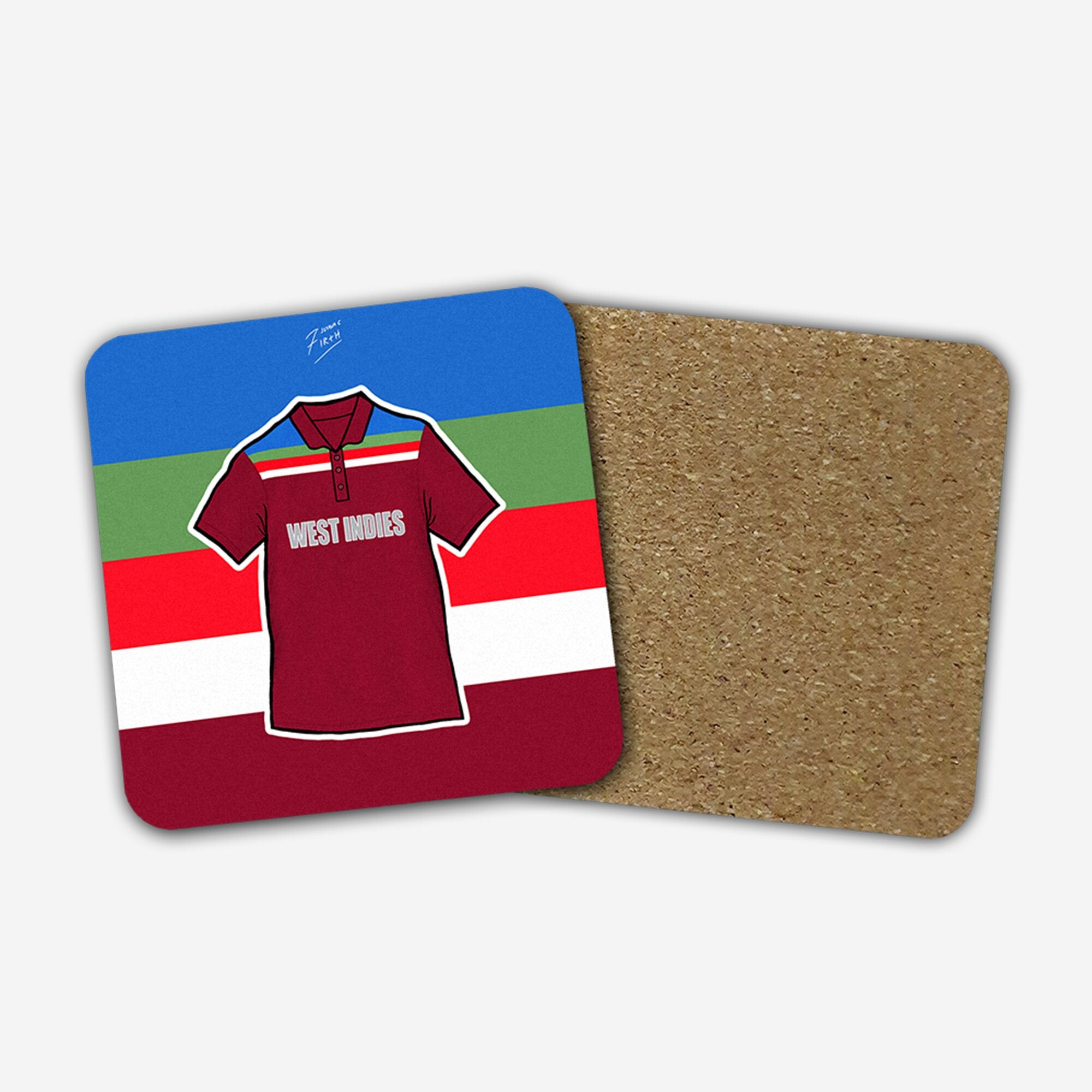 West Indies 1992 World Cup Shirt Cricket Coaster