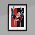 Lionel Messi Newell's Old Boys Handmade Illustrated Football A4 Poster Print