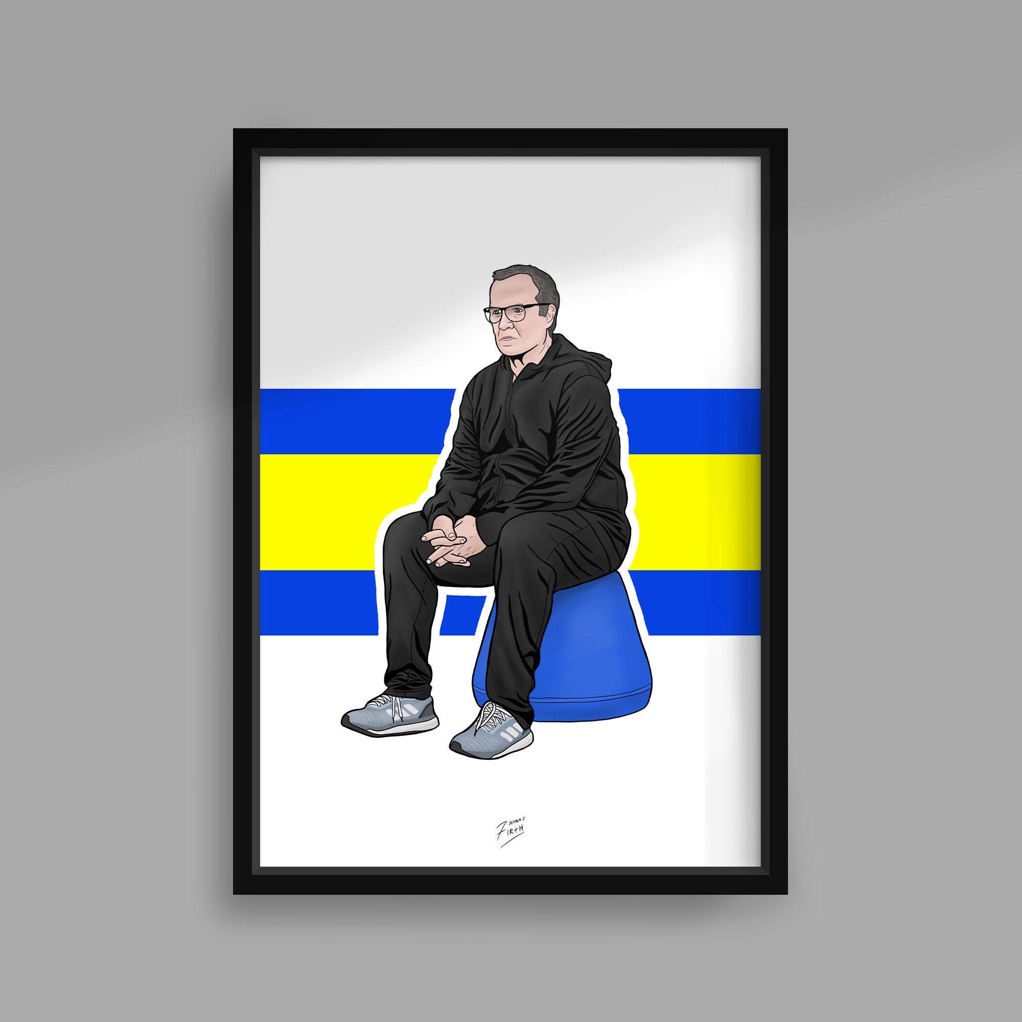 Marcelo Bielsa Leeds Memorabilia Handmade Illustrated Poster Print