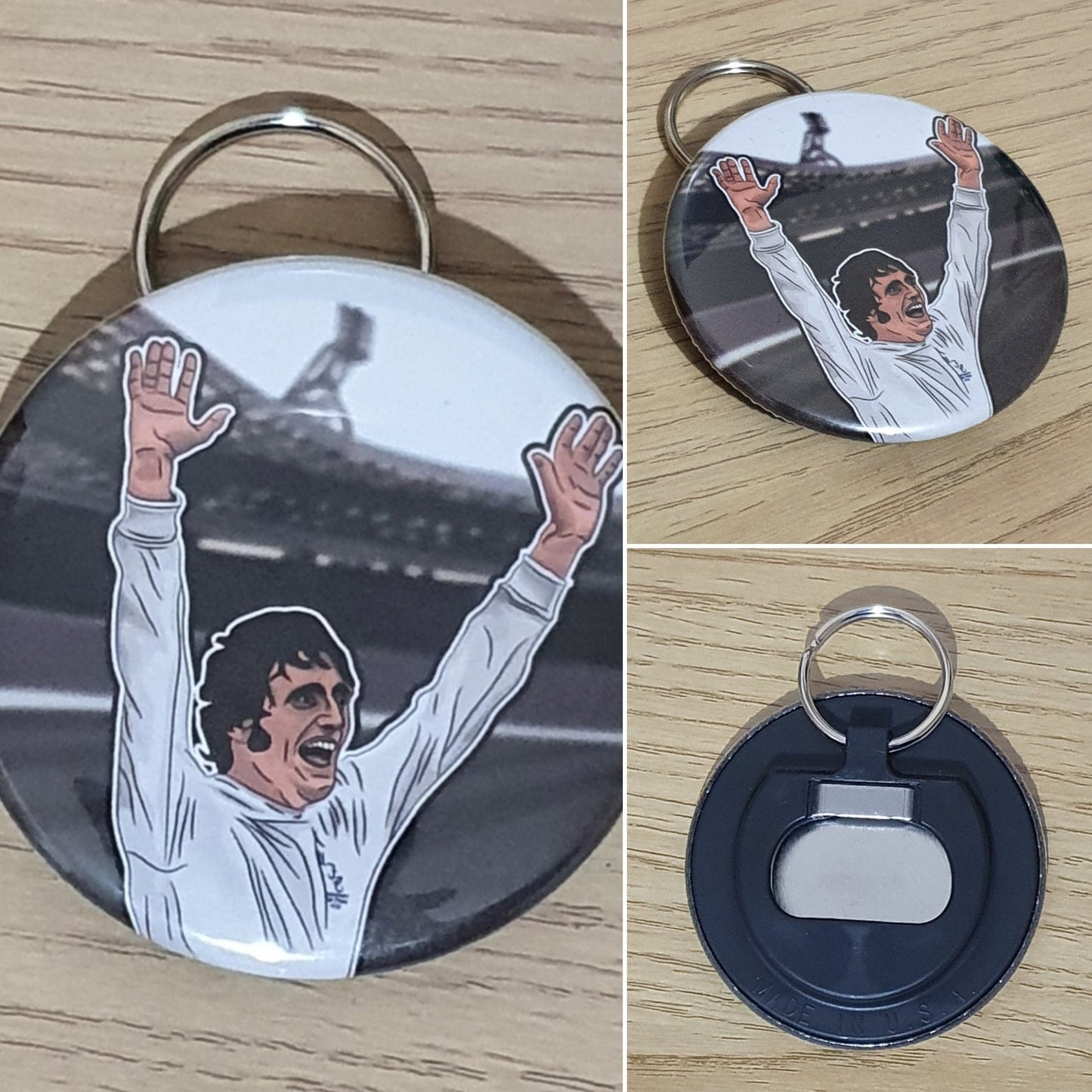 Norman Hunter Leeds Legend Bottle Opener Keyring