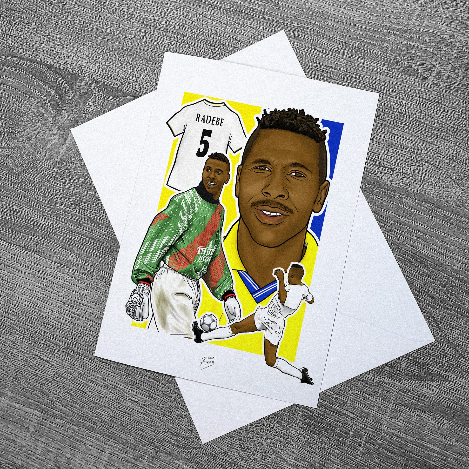 Lucas Radebe Leeds United legend Themed Greetings Card