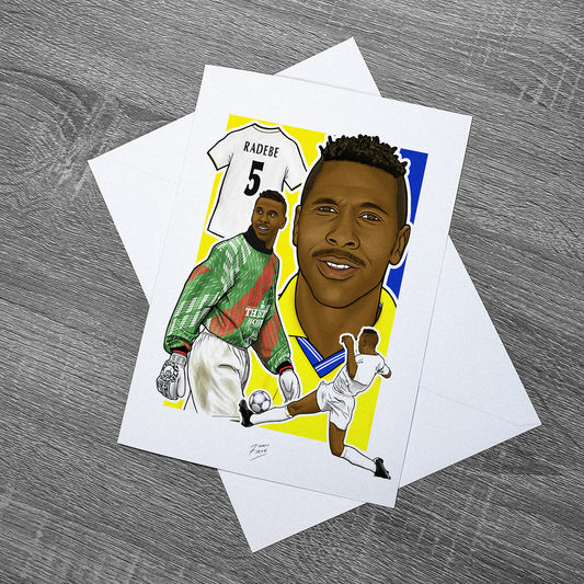 Lucas Radebe Leeds United legend Themed Greetings Card