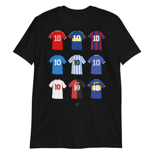 Diego Maradona Football Themed Black T-Shirt