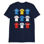 Navy Blue Napoli Themed T-shirt inspired by the jerseys of the past from when Diego Maradona used to play for them!