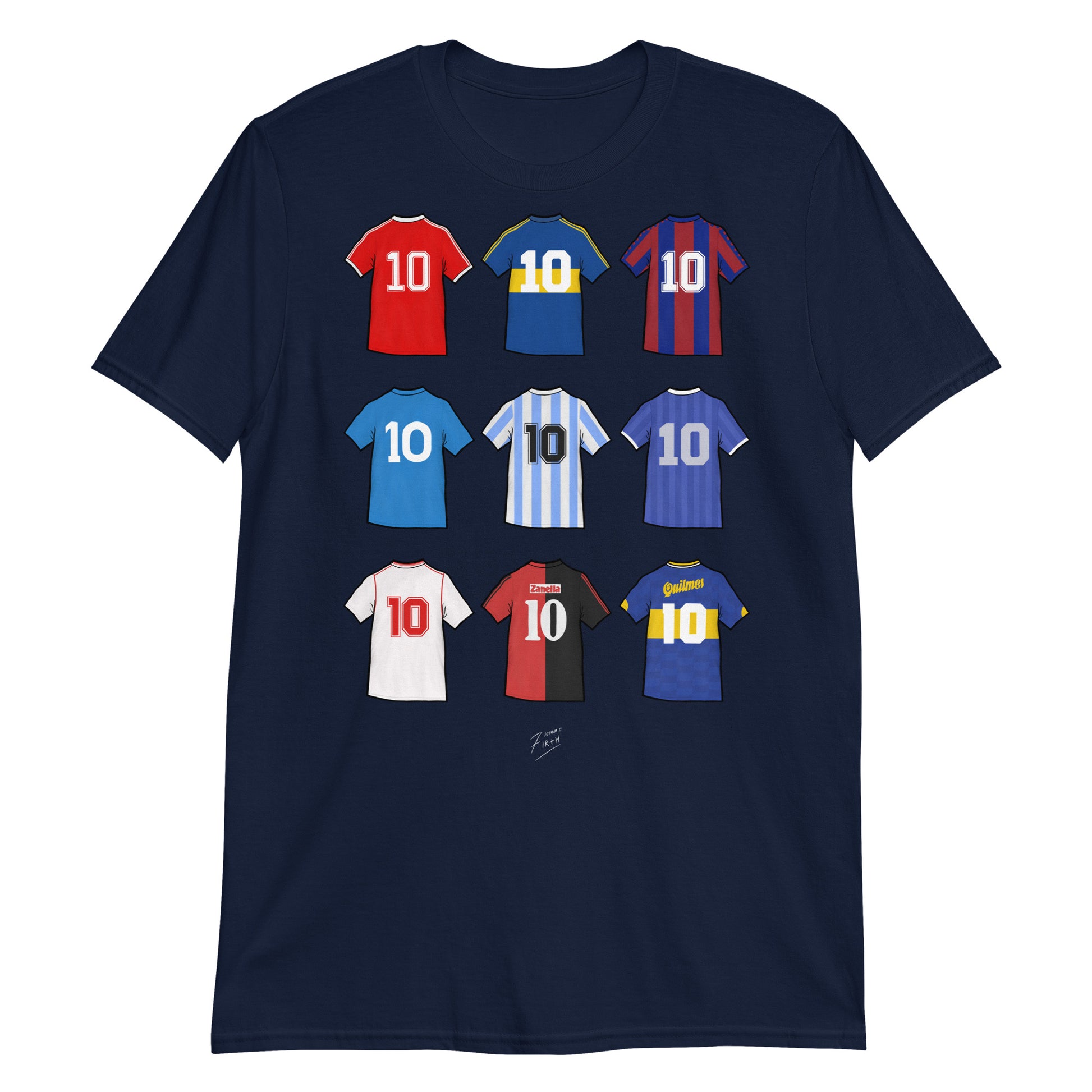 Diego Maradona Football Themed Navy Blue T-Shirt