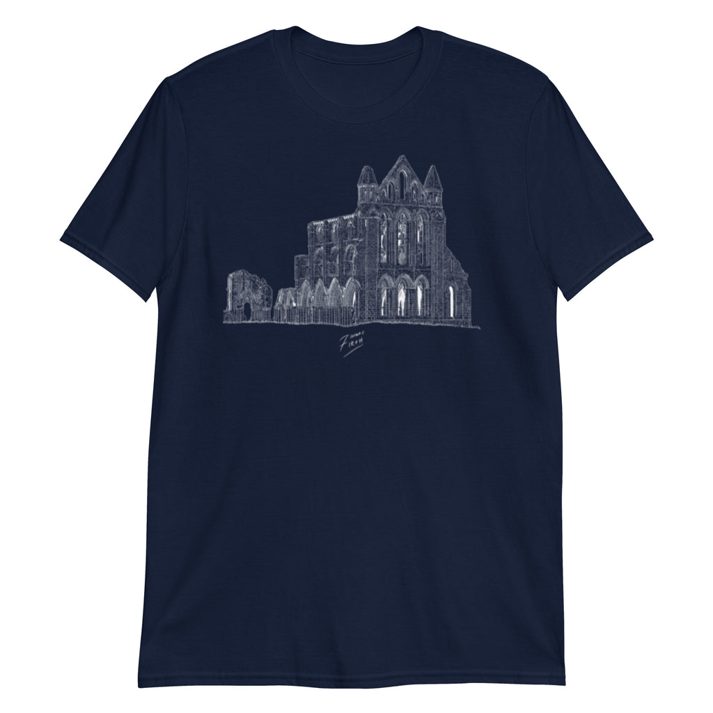 Whitby Abbey Themed North Yorkshire Navy Blue T-shirt