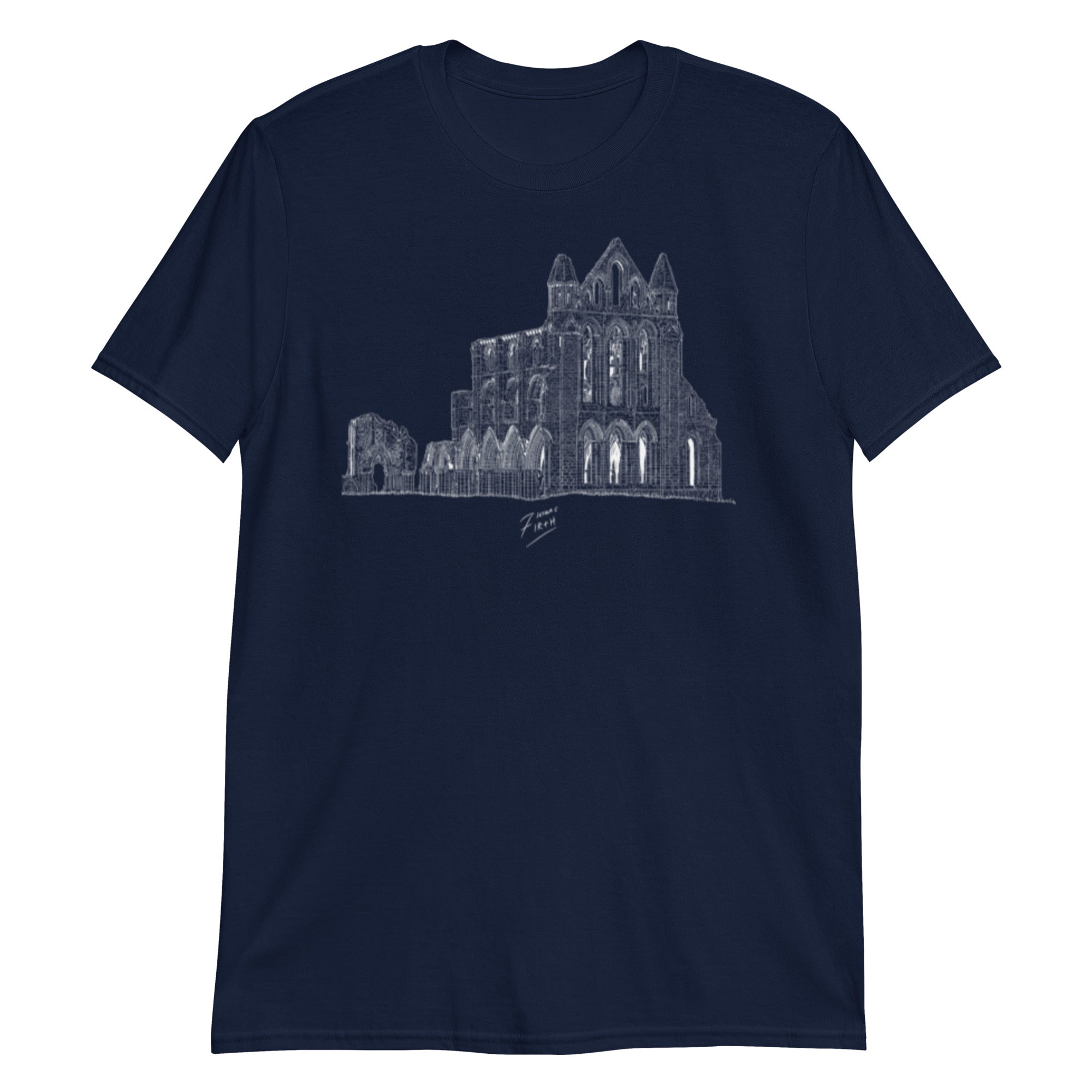 Whitby Abbey Themed North Yorkshire Navy Blue T-shirt