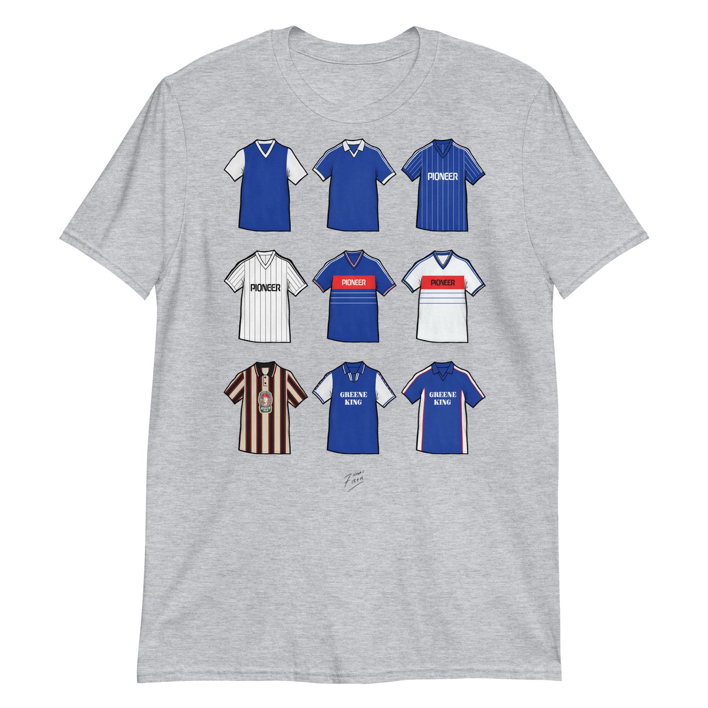 Ipswich Retro Shirts Illustrated Football T-Shirt