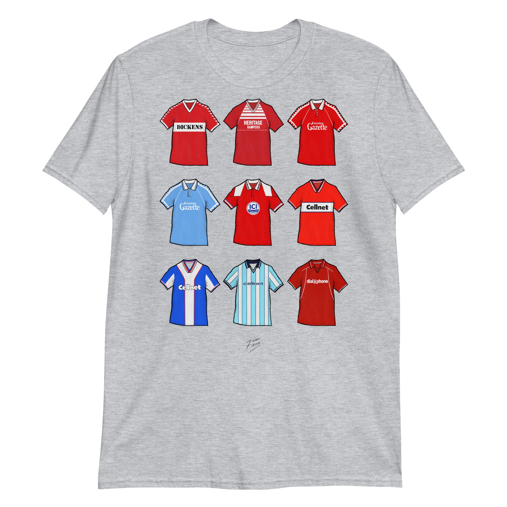 Middlesbrough Retro Shirts Illustrated Football T-Shirt