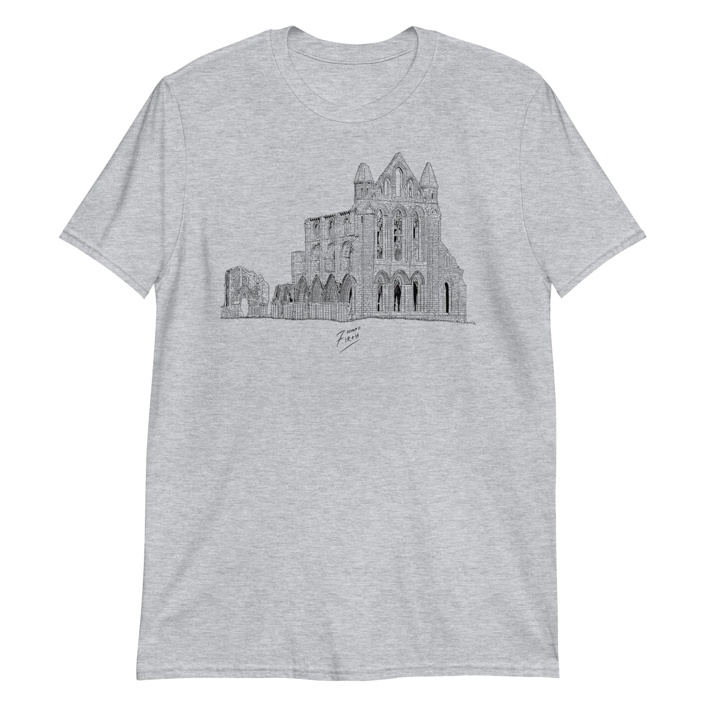 Whitby Abbey Themed North Yorkshire Grey T-shirt