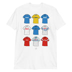White Napoli Themed T-shirt inspired by the jerseys of the past from when Diego Maradona used to play for them!