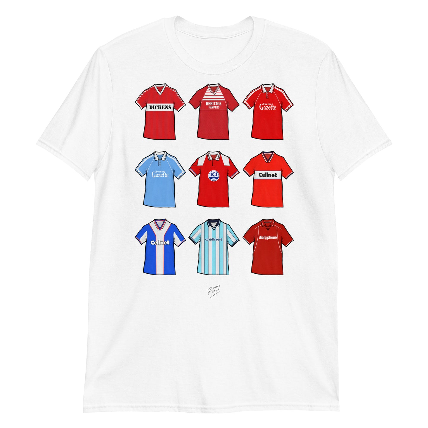 Middlesbrough Retro Shirts Illustrated Football T-Shirt